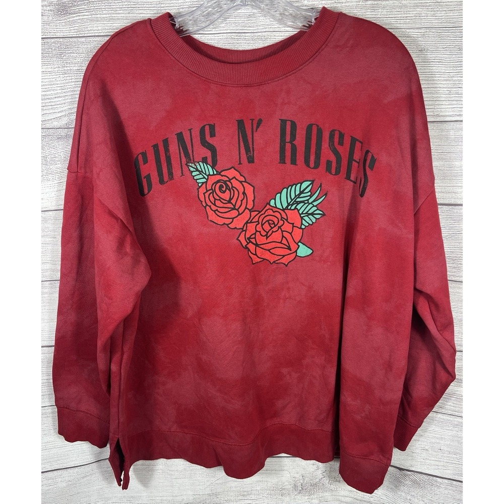 Guns N' Roses Band Pullover Sweatshirt Women's Size 1X 16W-18W Tie-dye Red